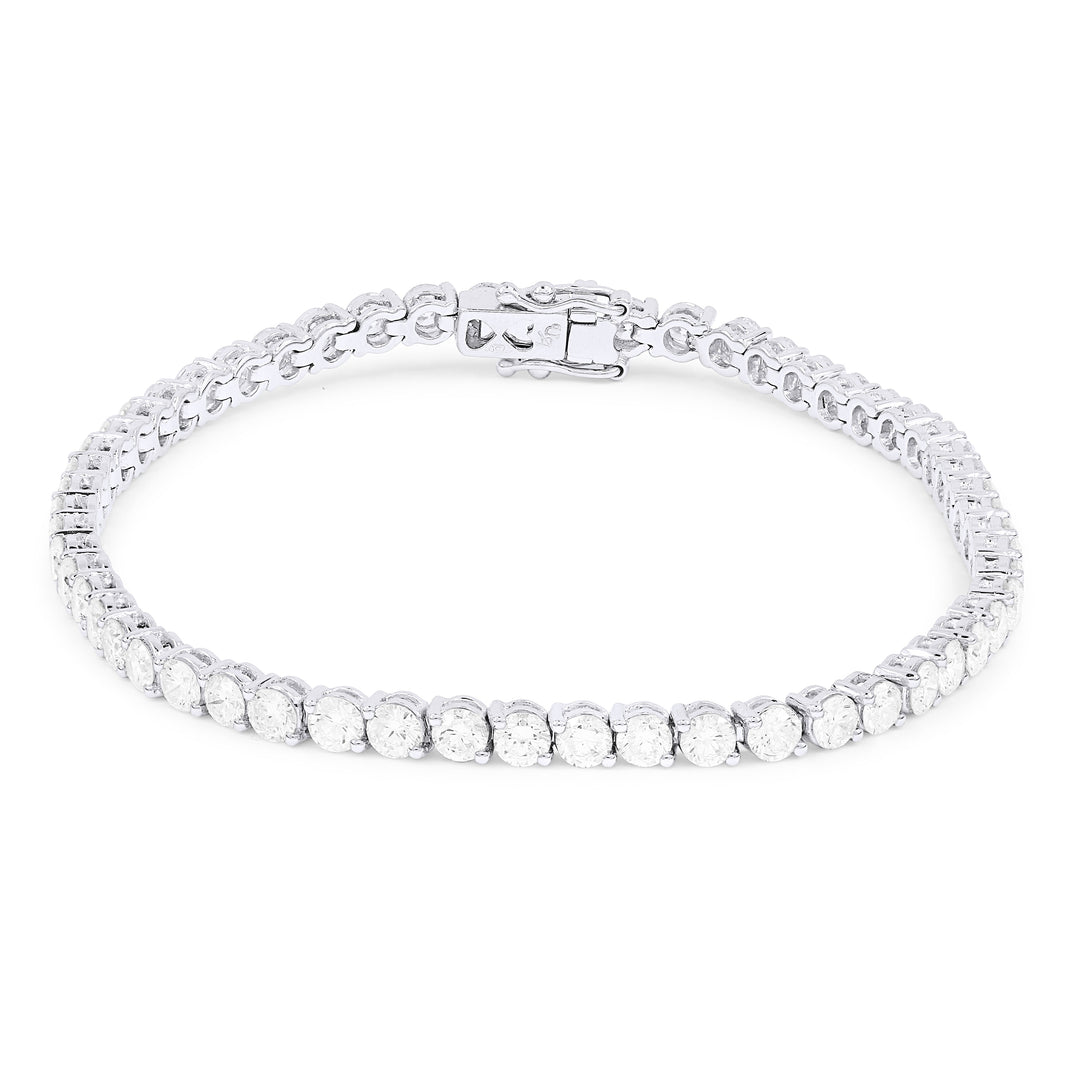 Beautiful Hand Crafted 18K White Gold White Diamond Aspen Collection Bracelet