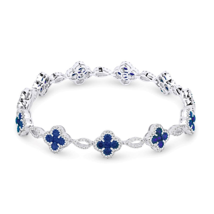 Beautiful Hand Crafted 18K White Gold  Sapphire And Diamond Arianna Collection Bracelet