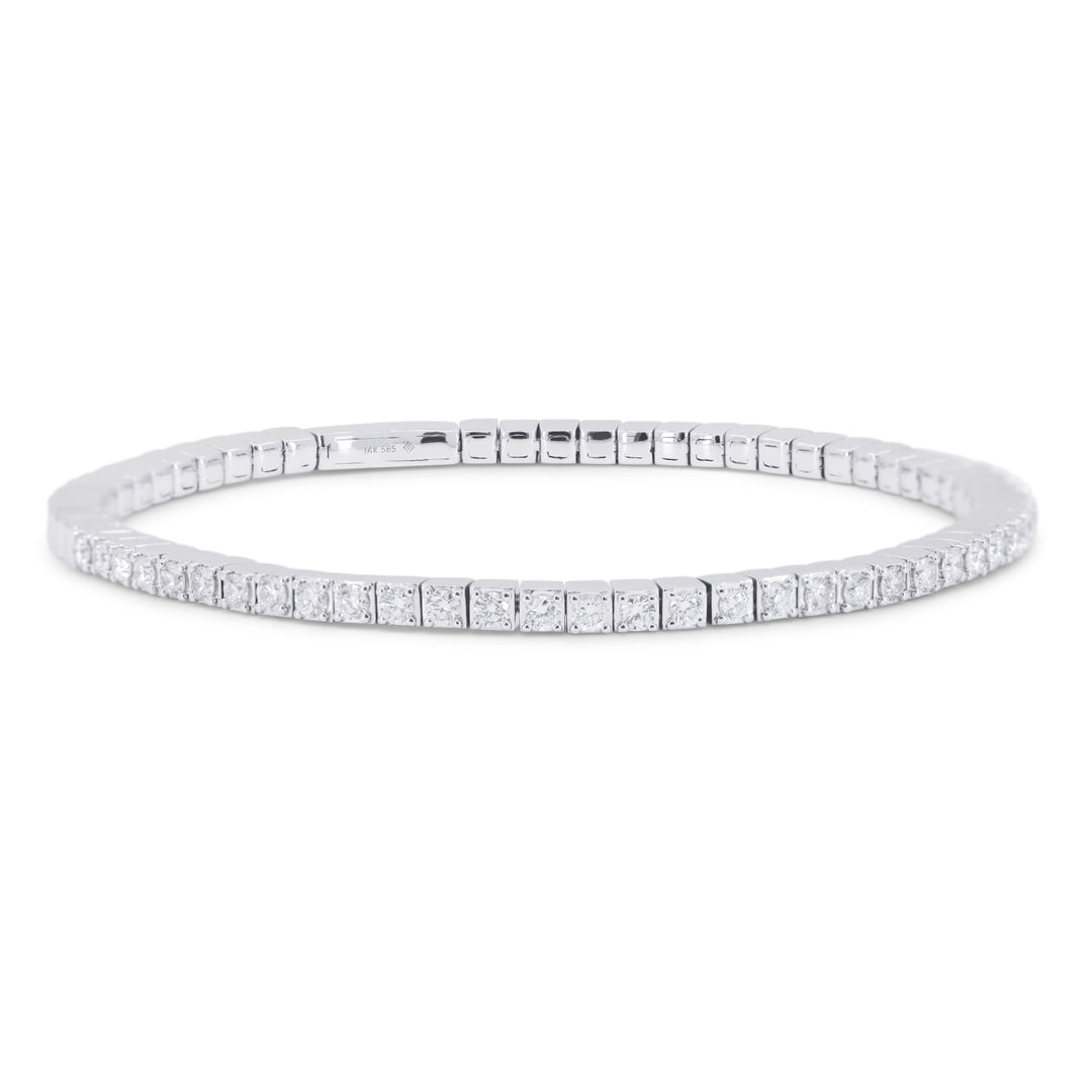 Beautiful Hand Crafted 14K White Gold  Milano Collection Bangle