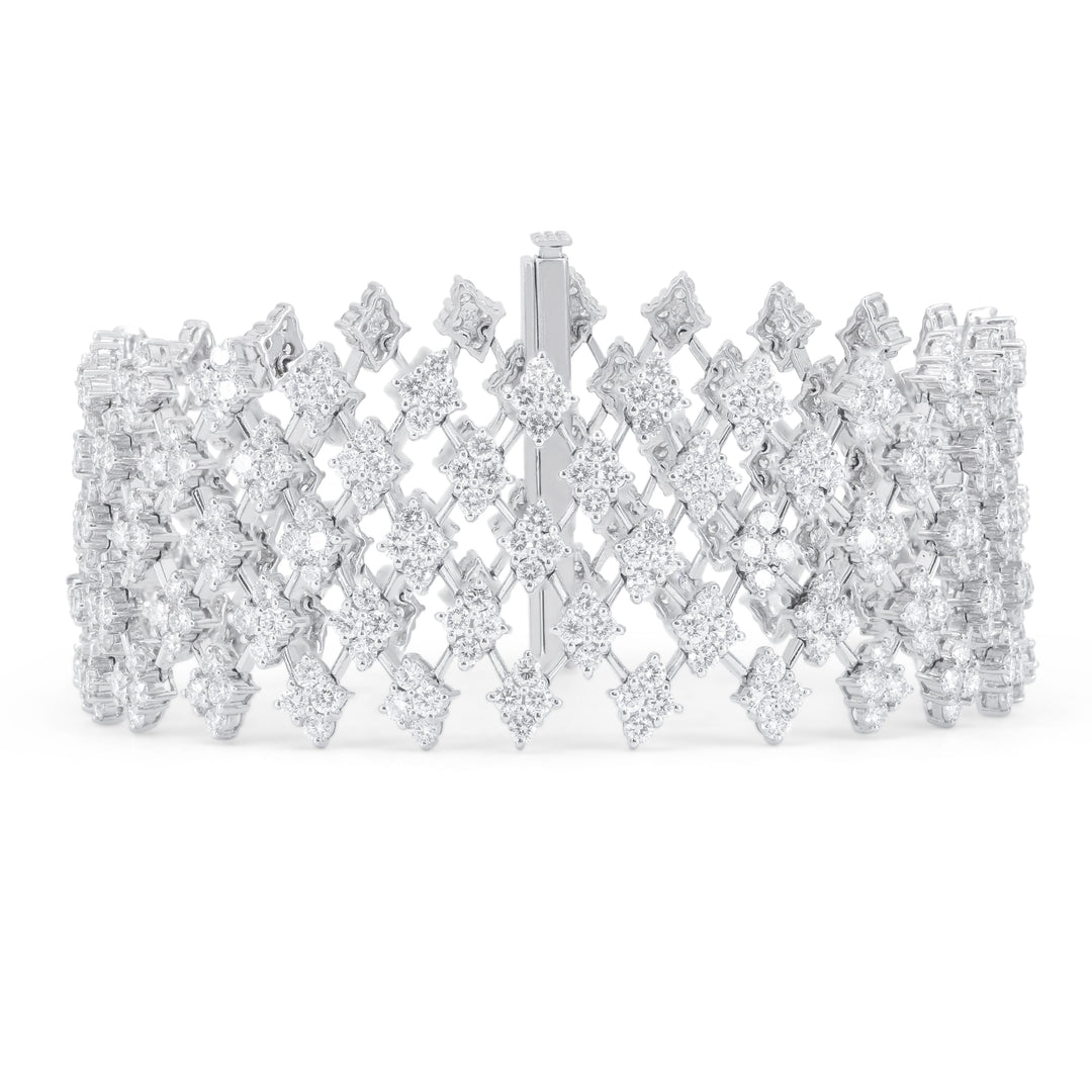 Beautiful Hand Crafted 18K White Gold White Diamond Lumina Collection Bracelet