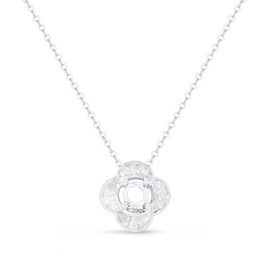 Beautiful Hand Crafted 18K White Gold White Diamond Milano Collection Necklace