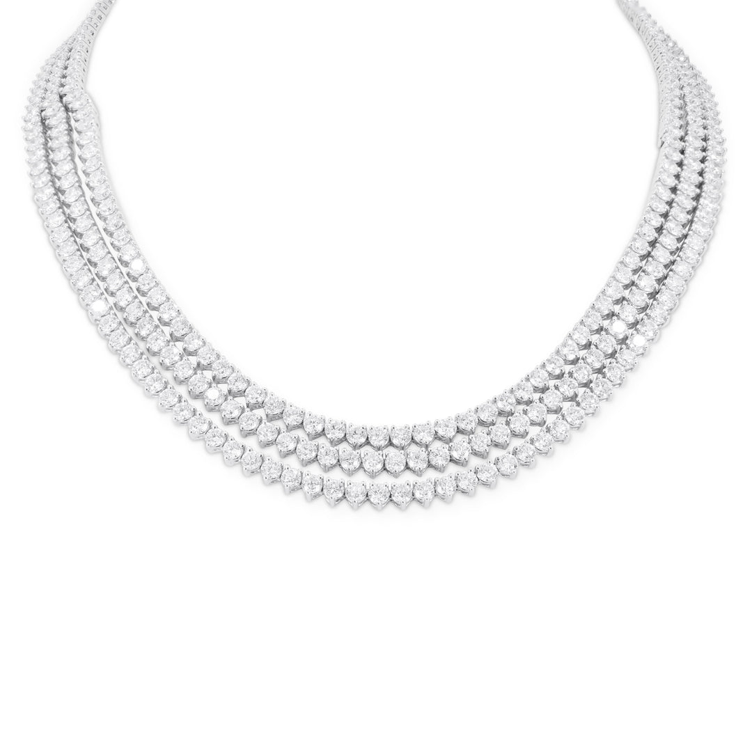 Beautiful Hand Crafted 18K White Gold White Diamond Lumina Collection Necklace