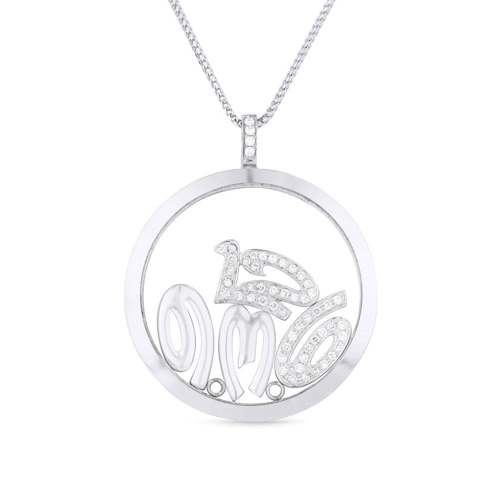 Beautiful Hand Crafted 18K White Gold White Diamond Milano Collection Pendant