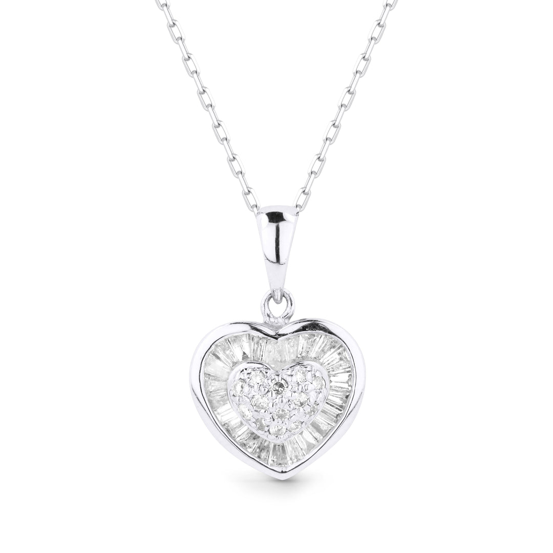 Beautiful Hand Crafted 18K White Gold White Diamond Milano Collection Pendant