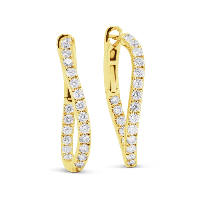 Beautiful Hand Crafted 14K Yellow Gold  Milano Collection Hoop Earrings With A Hoop Closure