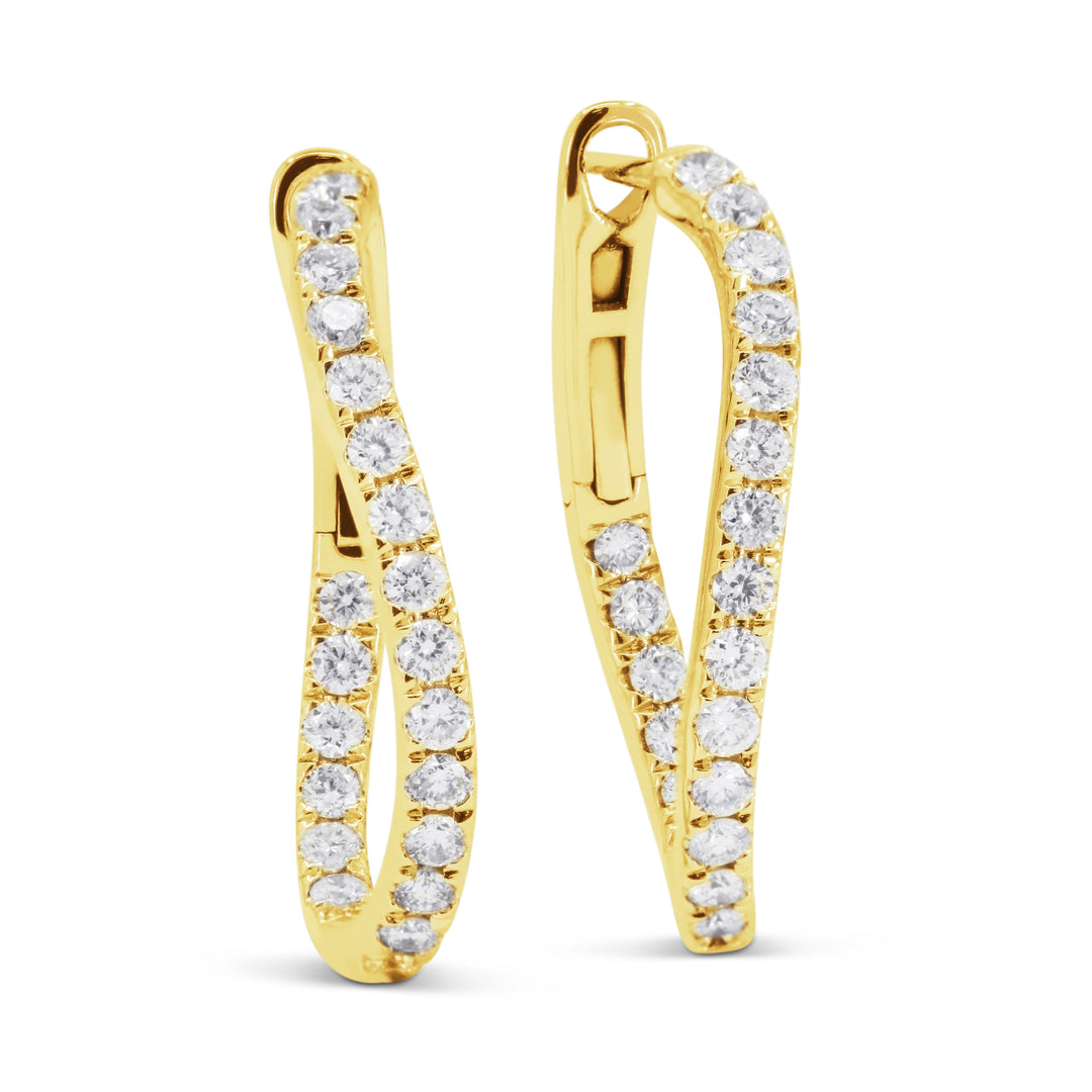 Beautiful Hand Crafted 14K Yellow Gold  Milano Collection Hoop Earrings With A Hoop Closure