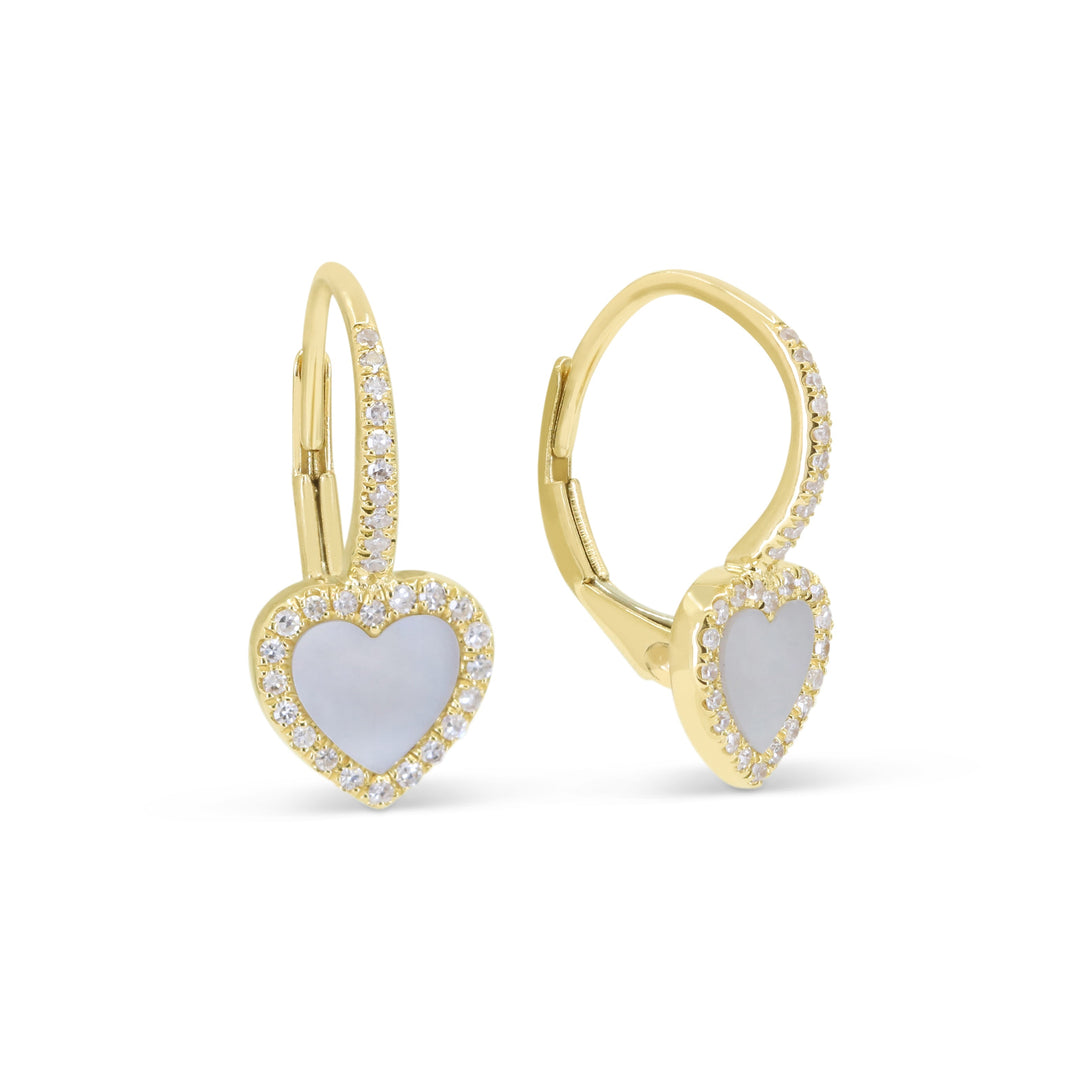 Beautiful Hand Crafted 14K Yellow Gold  Mother Of Pearl And Diamond Essentials Collection
