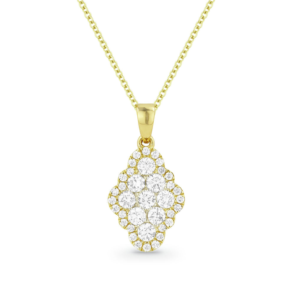 Beautiful Hand Crafted 14K Yellow Gold White Diamond Lumina Collection Pendant