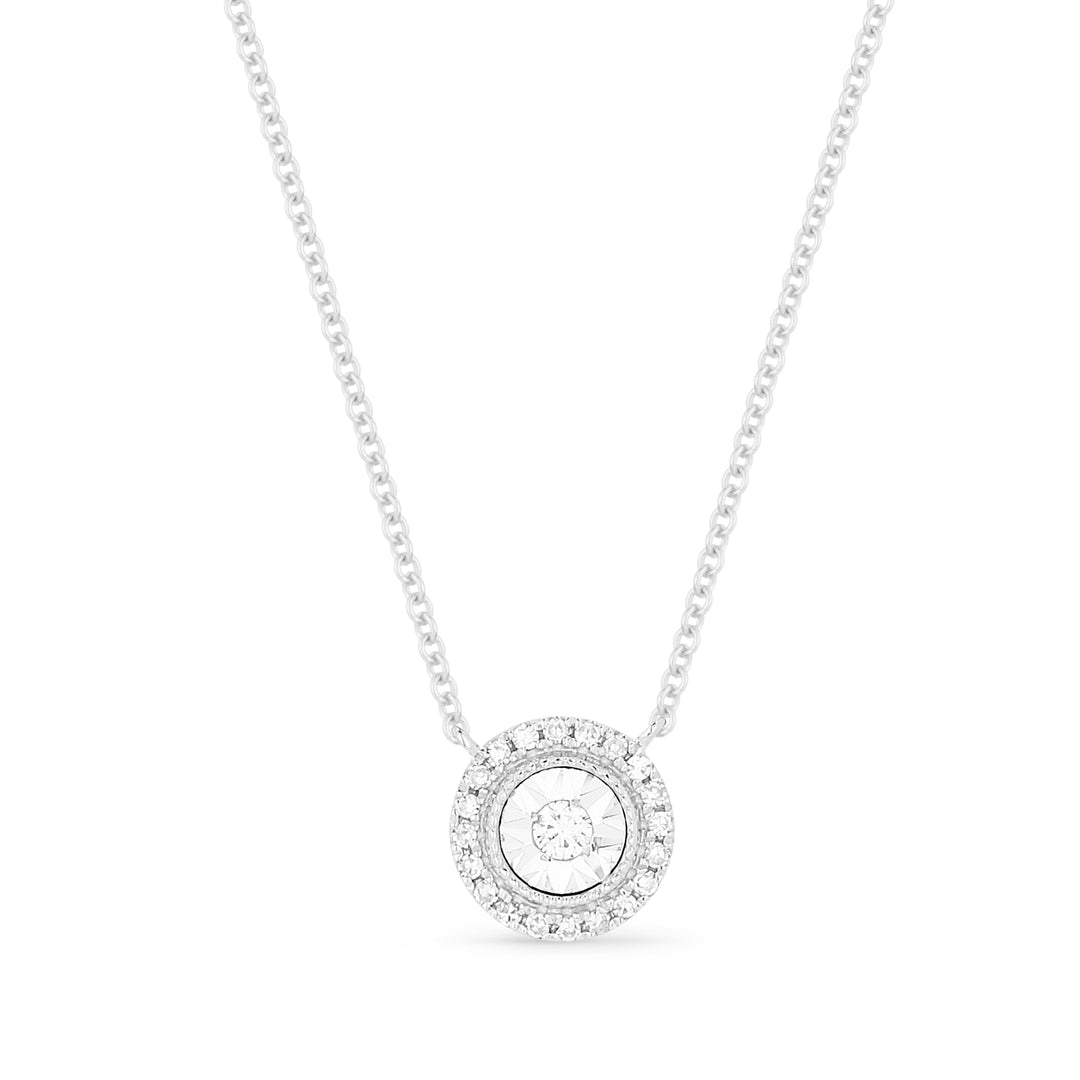 Beautiful Hand Crafted 14K White Gold White Diamond Lumina Collection Necklace