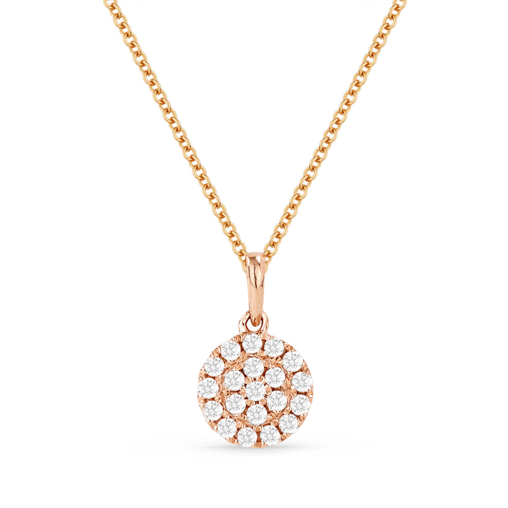 Beautiful Hand Crafted 14K Rose Gold White Diamond Milano Collection Pendant