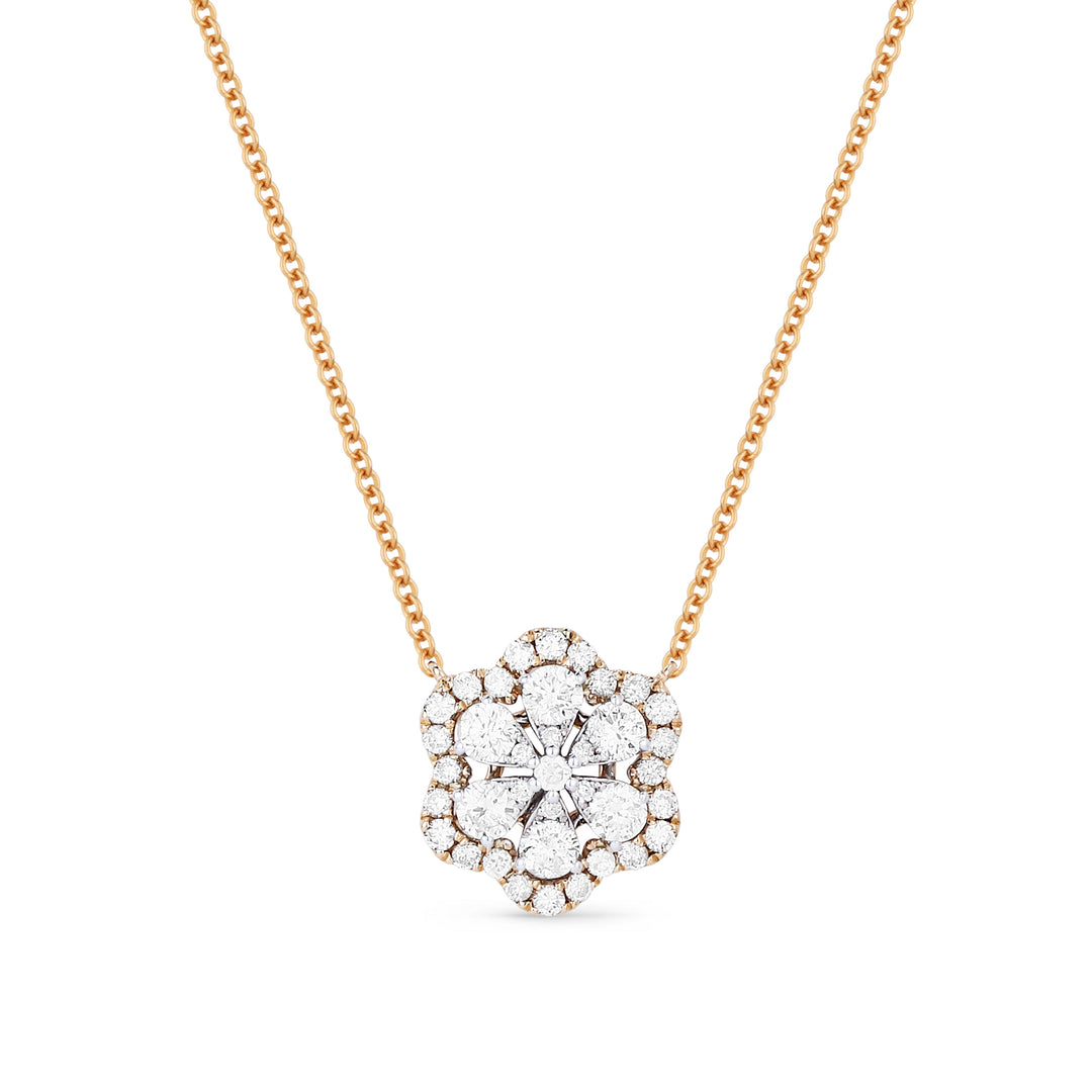 Beautiful Hand Crafted 14K Two Tone Gold White Diamond Lumina Collection Necklace