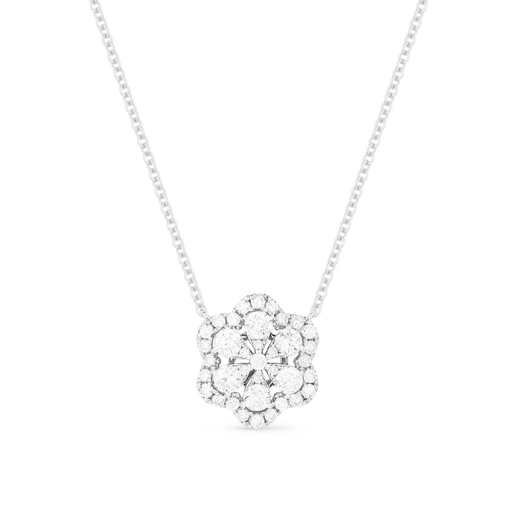 Beautiful Hand Crafted 14K White Gold White Diamond Lumina Collection Necklace