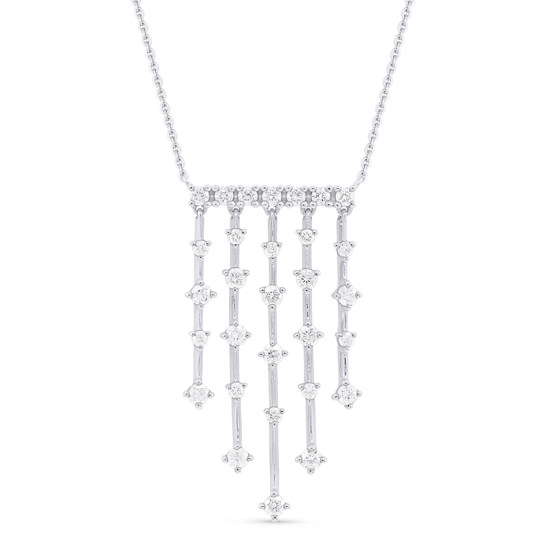 Beautiful Hand Crafted 14K White Gold White Diamond Milano Collection Necklace