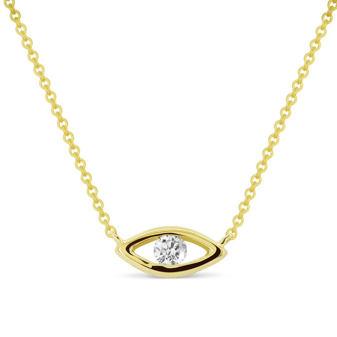 Beautiful Hand Crafted 14K Yellow Gold White Diamond Religious Collection Necklace