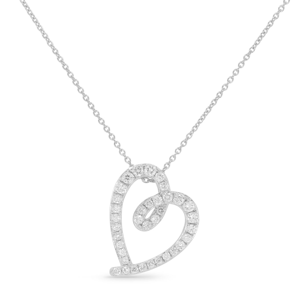 Beautiful Hand Crafted 14K White Gold White Diamond Milano Collection Pendant