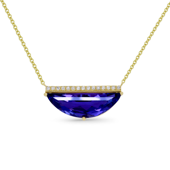 Beautiful Hand Crafted 14K White Gold  Created Sapphire And Diamond Essentials Collection Necklace