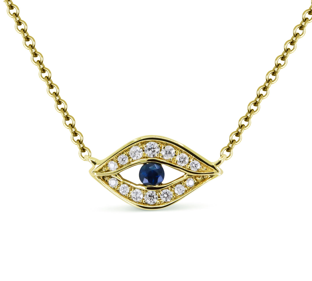 Beautiful Hand Crafted 14K White Gold  Sapphire And Diamond Religious Collection Necklace