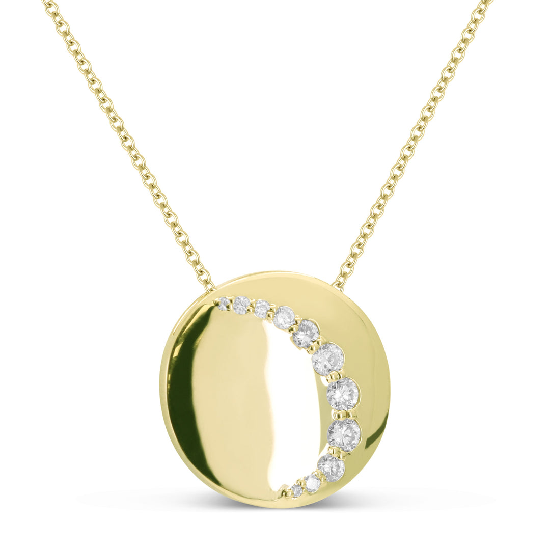 Beautiful Hand Crafted 14K Yellow Gold White Diamond Milano Collection Pendant