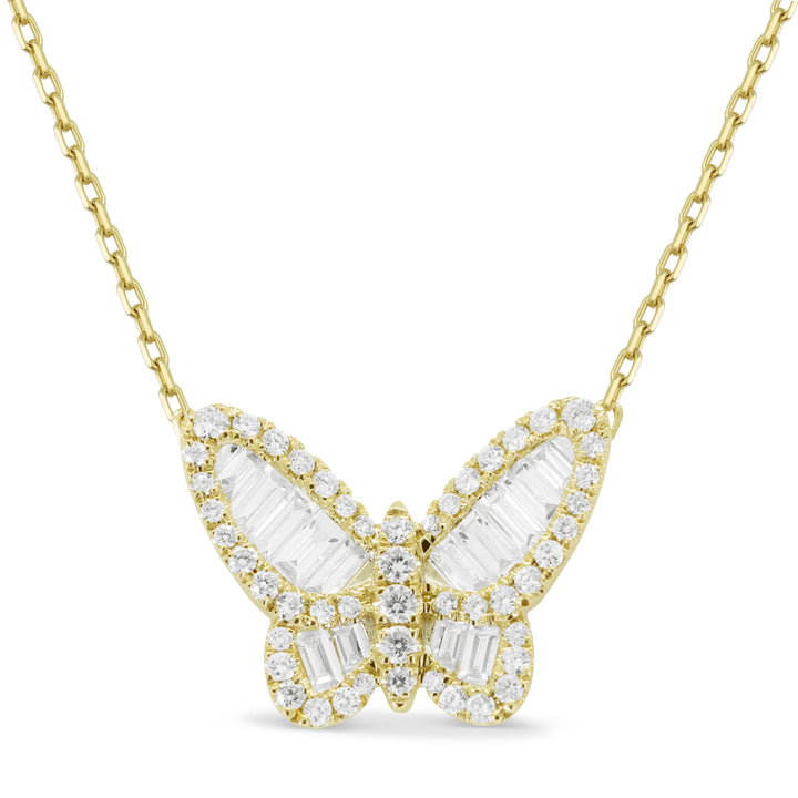 Beautiful Hand Crafted 14K Yellow Gold White Diamond Lumina Collection Necklace