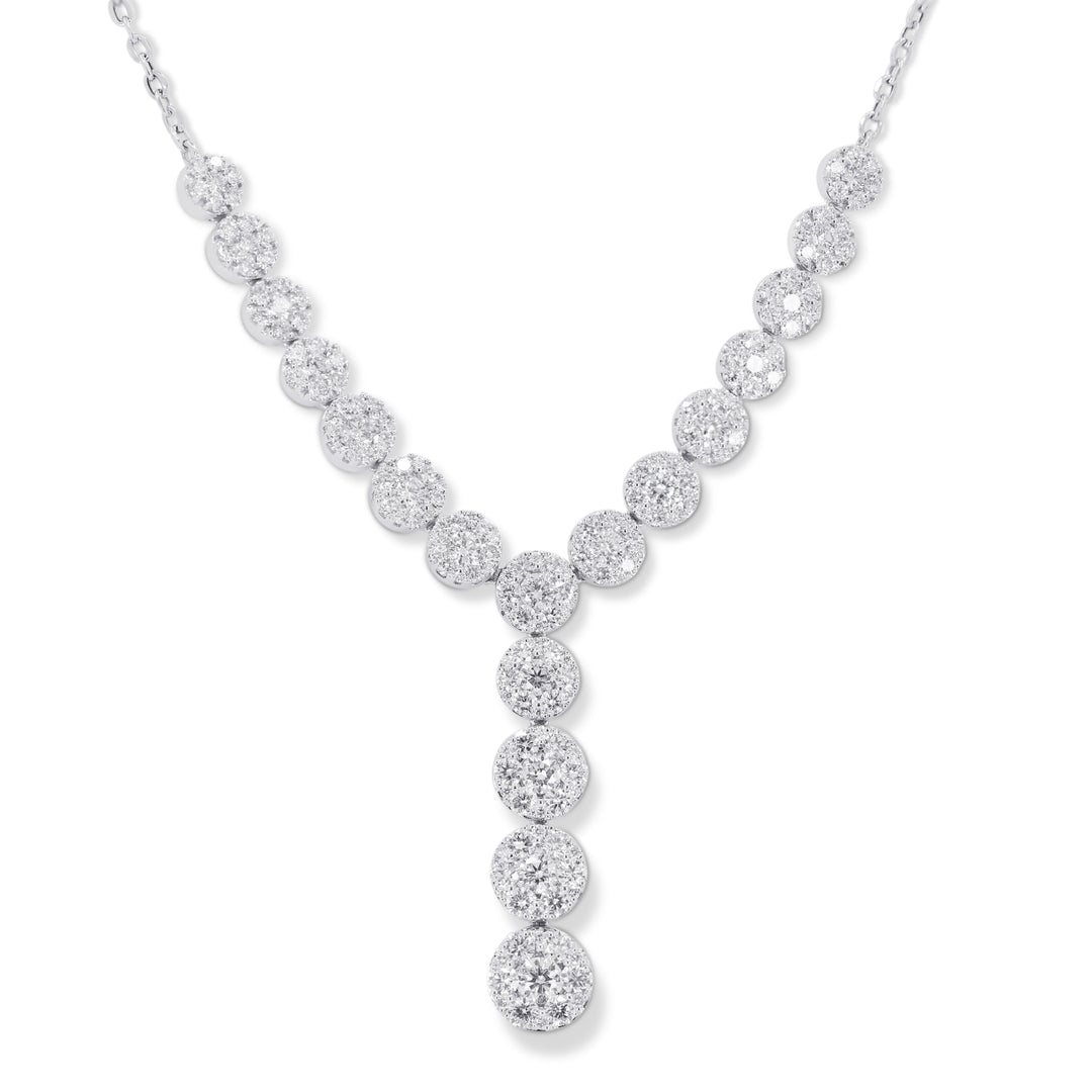 Beautiful Hand Crafted 18K White Gold White Diamond Milano Collection Necklace