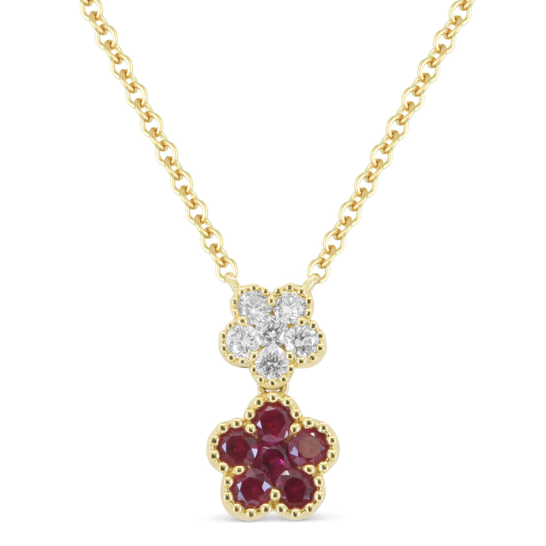 Beautiful Hand Crafted 18K Yellow Gold  Ruby And Diamond Arianna Collection Pendant