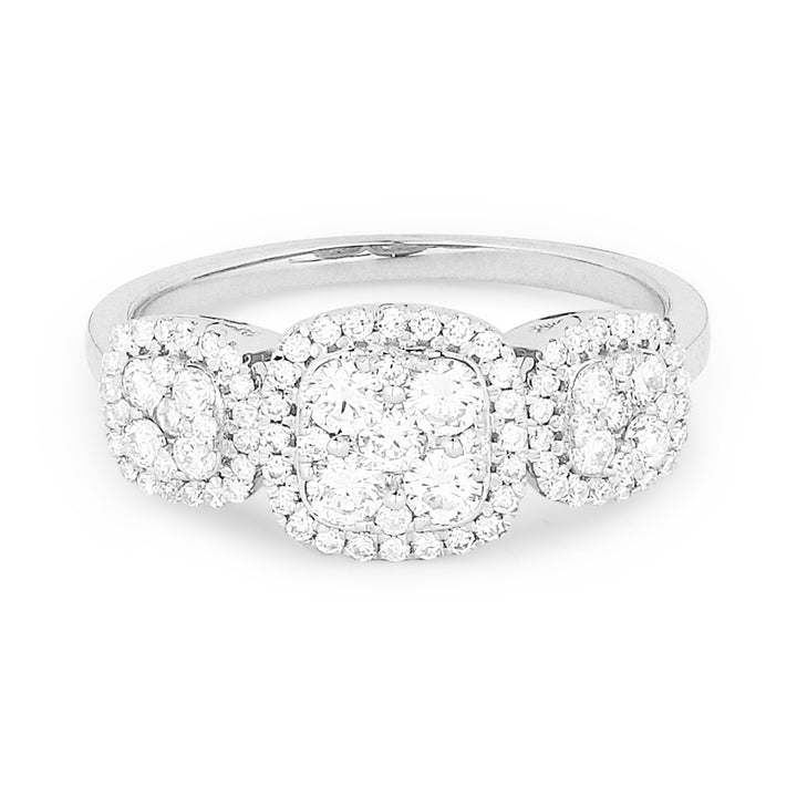 Beautiful Hand Crafted 14K White Gold White Diamond Lumina Collection Ring