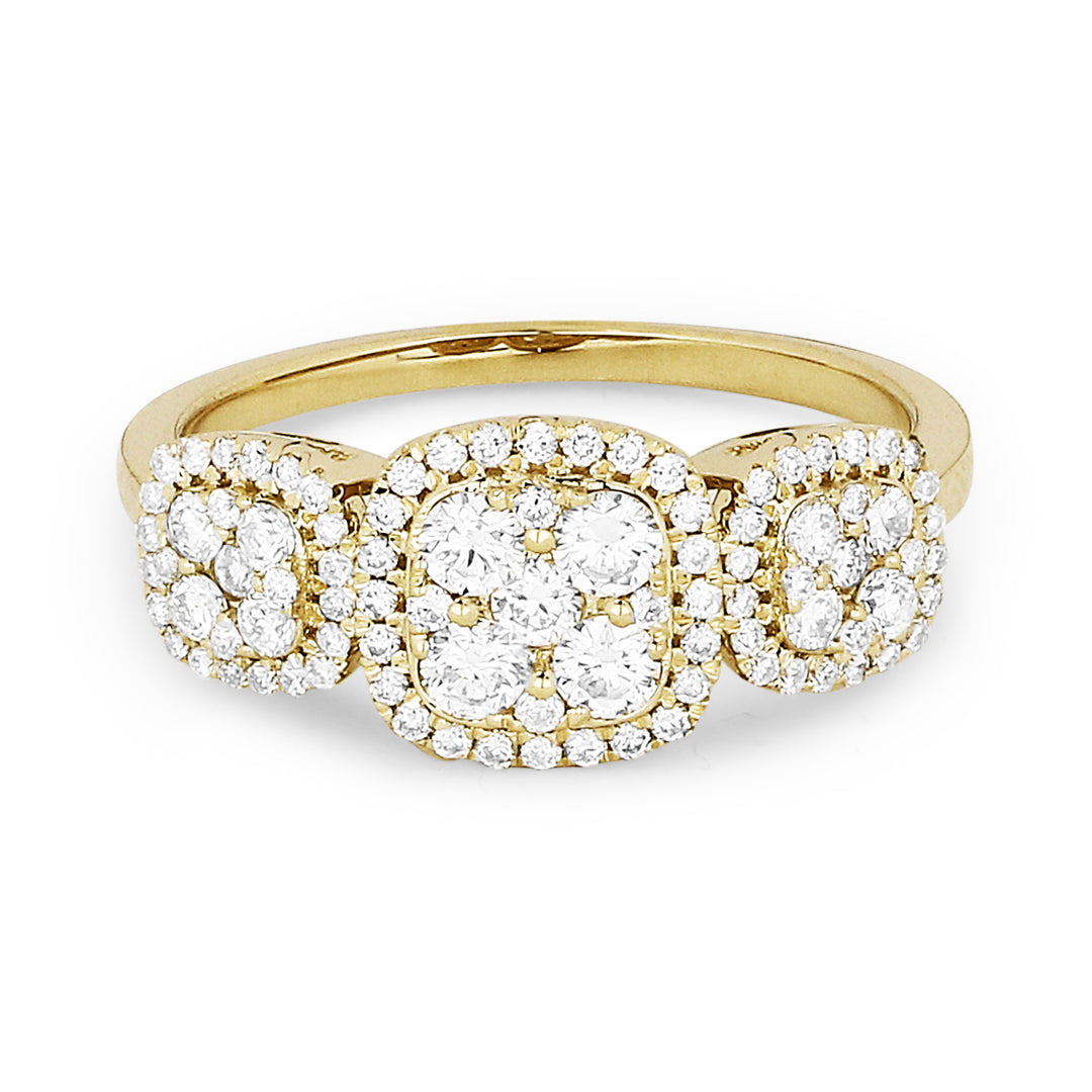 Beautiful Hand Crafted 14K Yellow Gold White Diamond Lumina Collection Ring