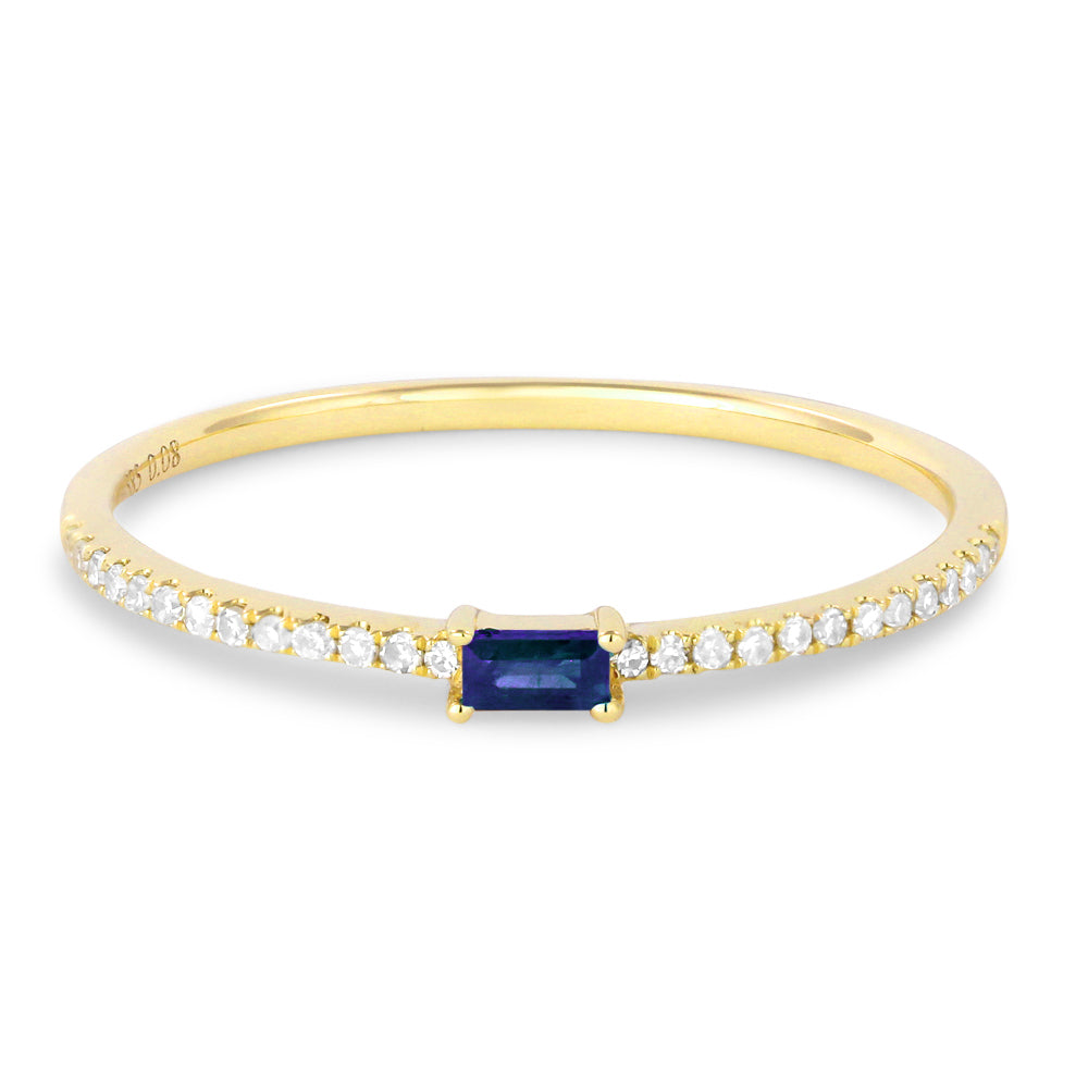 Beautiful Hand Crafted 14K Yellow Gold  Sapphire And Diamond Arianna Collection Ring