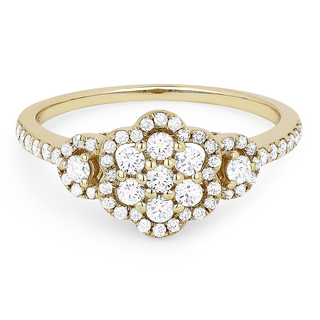 Beautiful Hand Crafted 14K Yellow Gold White Diamond Lumina Collection Ring