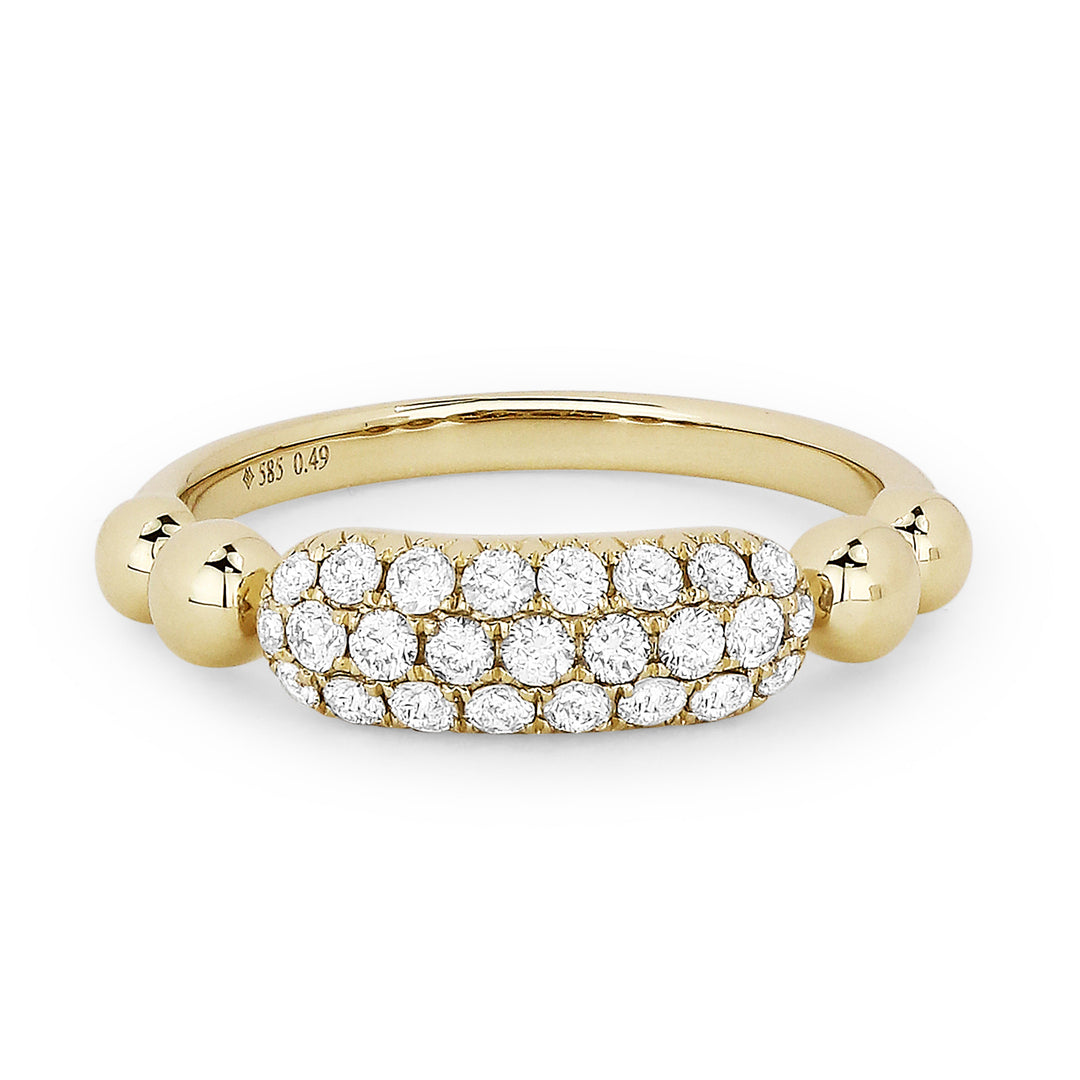 Beautiful Hand Crafted 14K Yellow Gold White Diamond Milano Collection Ring