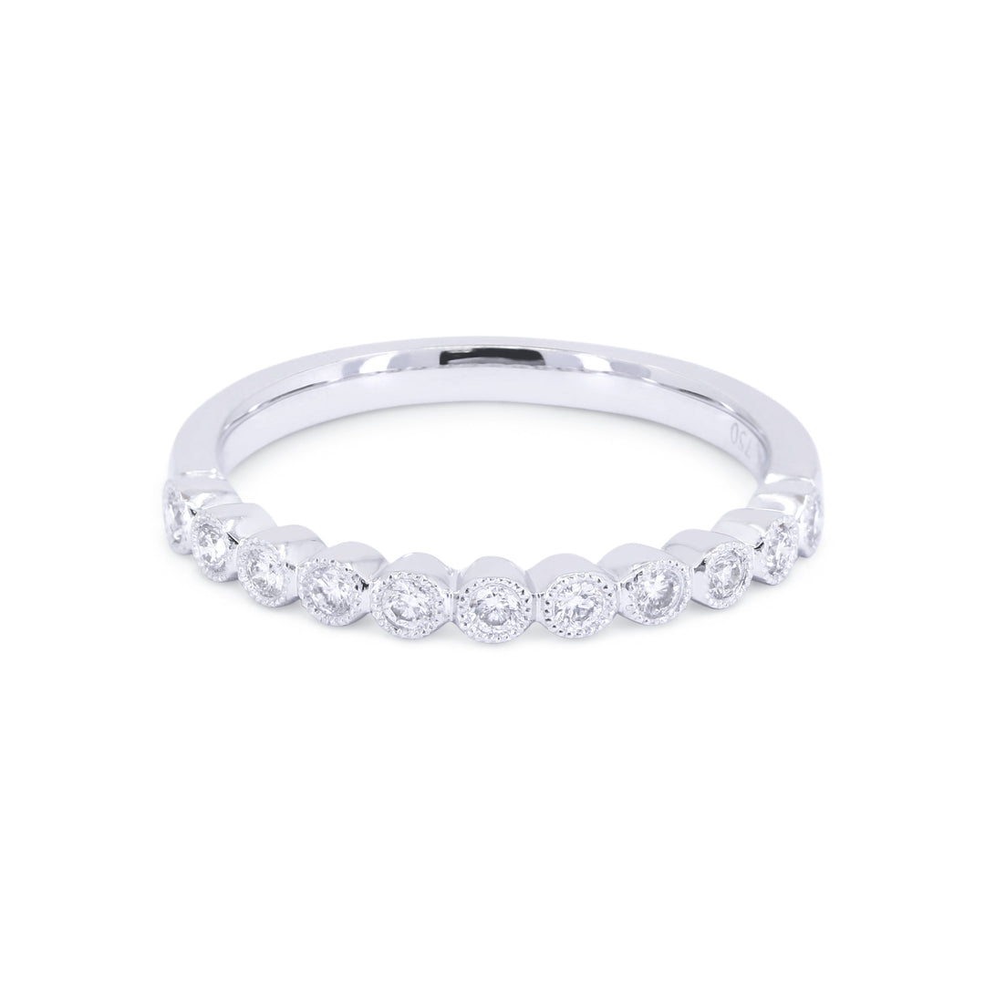 Beautiful Hand Crafted 14K White Gold White Diamond Milano Collection Ring