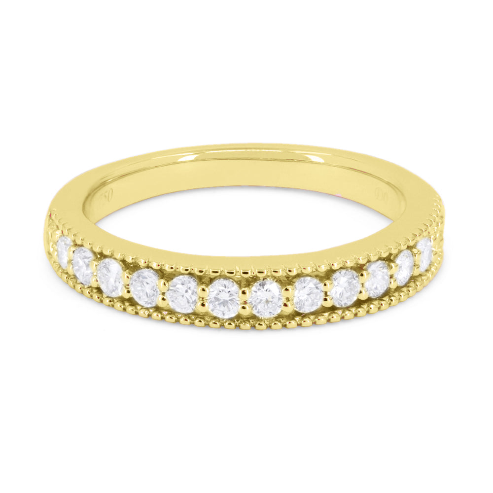 Beautiful Hand Crafted 14K Yellow Gold White Diamond Bridal Collection Ring
