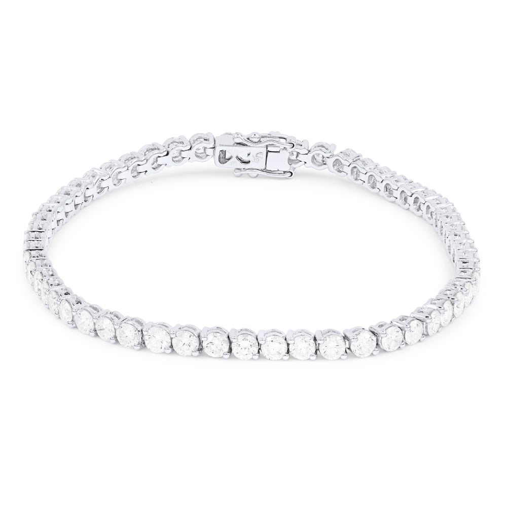 Beautiful Hand Crafted 18K White Gold White Diamond Aspen Collection Bracelet