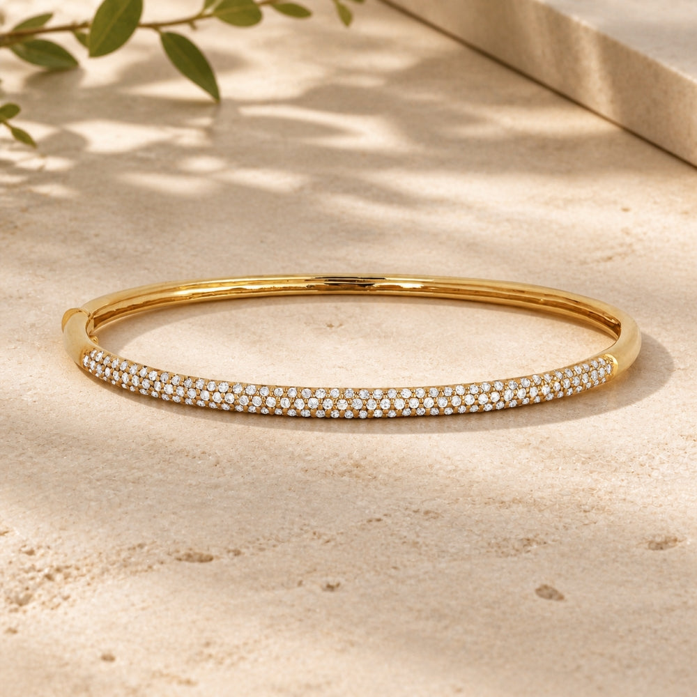 B1013 - 14K Gold Diamond Bangle