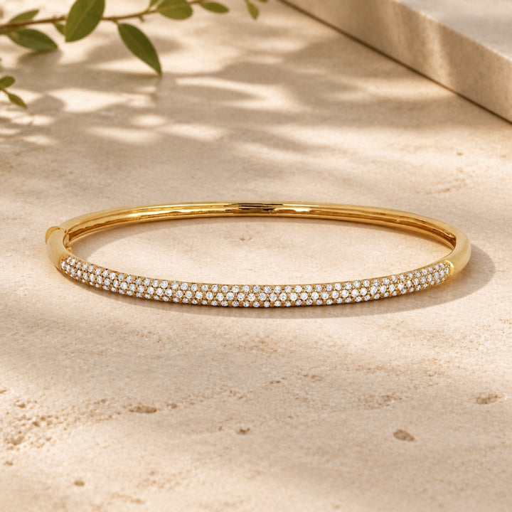 B1013 - 14K Gold Diamond Bangle
