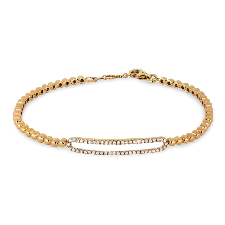 Beautiful Hand Crafted 14K Rose Gold White Diamond Milano Collection Bracelet