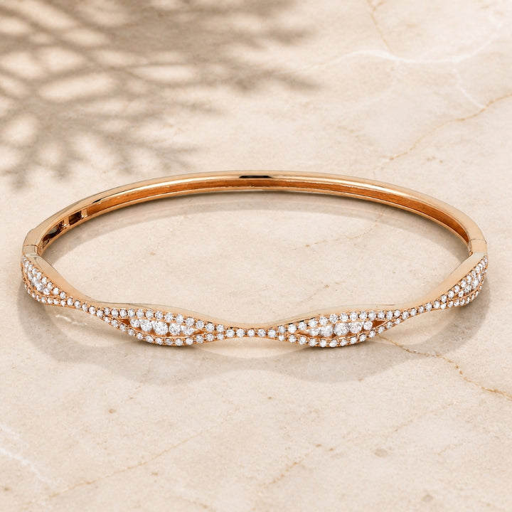 B1032 - 14K Gold Diamond Bangle