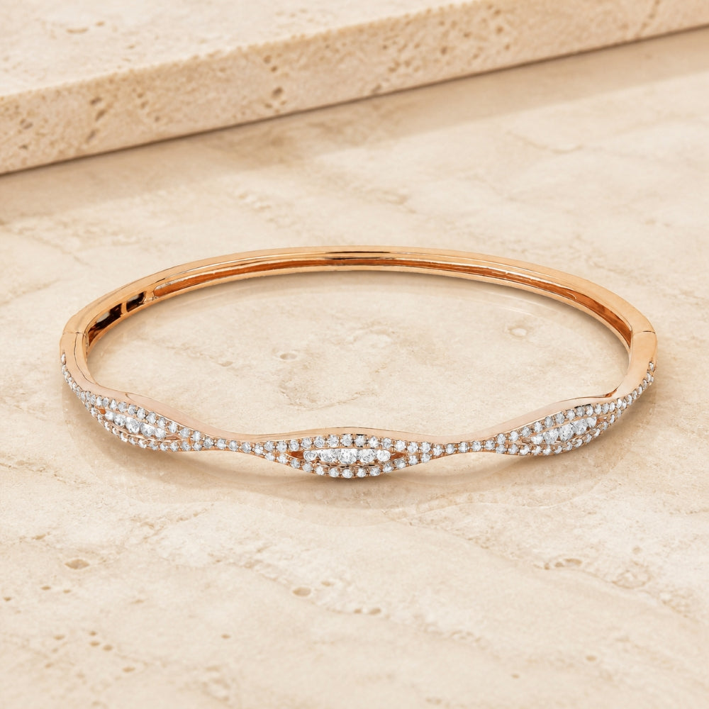 B1033 - 14K Gold Diamond Bangle