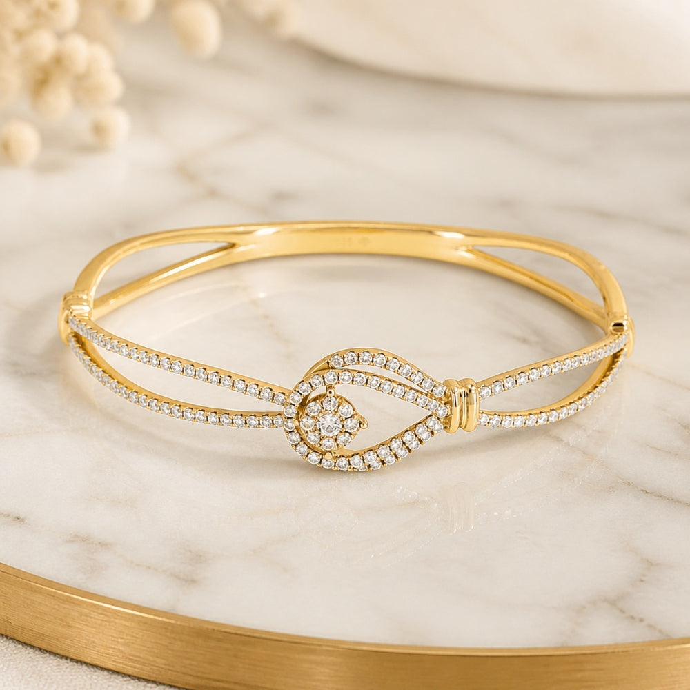 B1053 - 14K & 18K Gold Diamond Cocktail Bangle