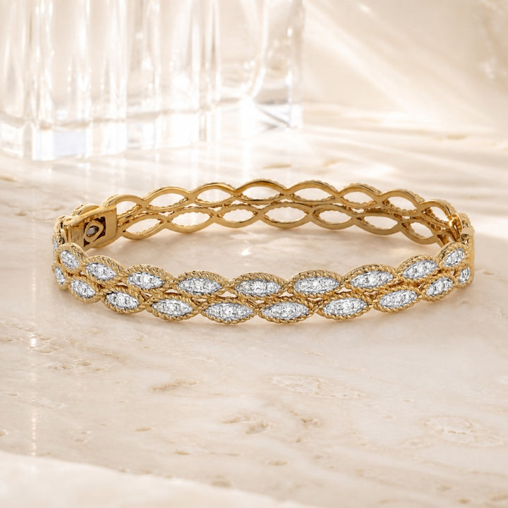 B1054 - 14K Yellow Gold Diamond Bangle