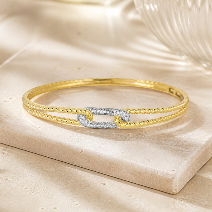 B1058 - 14K Yellow Gold Diamond Bangle