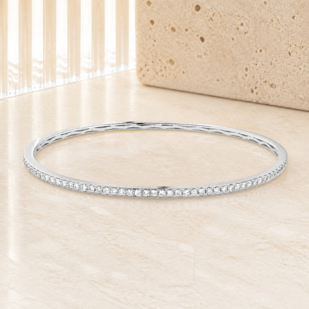 B1060 - 14K White Gold Diamond Bangle