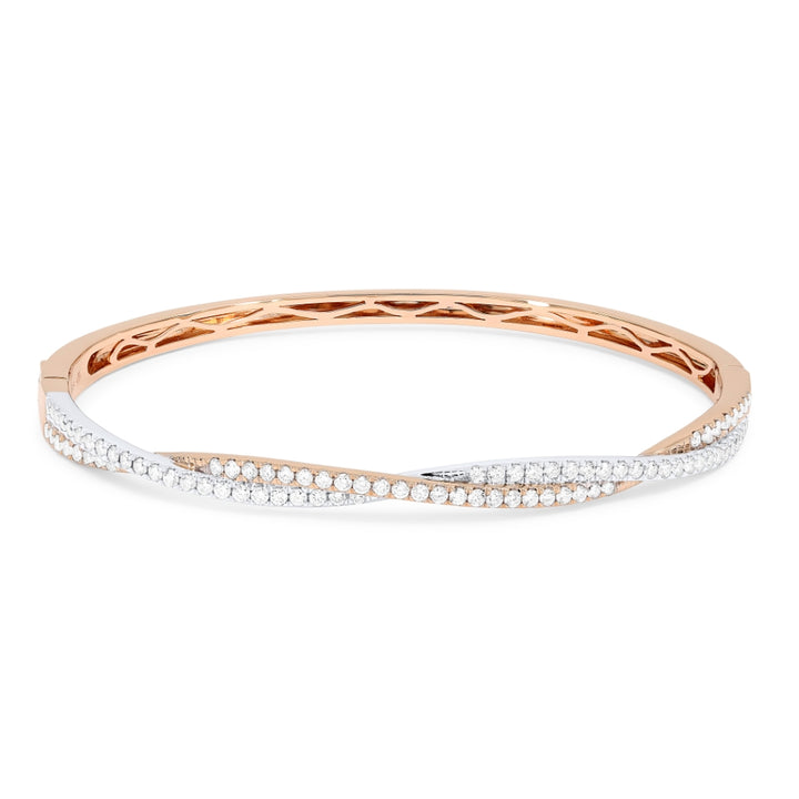 B1102 White And Rose Gold White Diamond Bangle Milano Collection 2019 retail-facing Round Shape UPDATED-21-Apr-2026 B1102WP