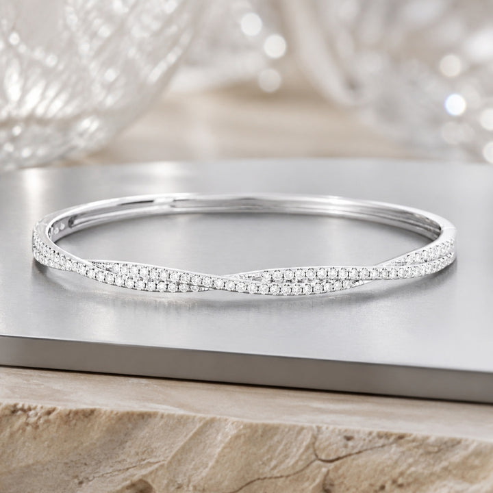 B1102 - 14K Gold Diamond Bangle