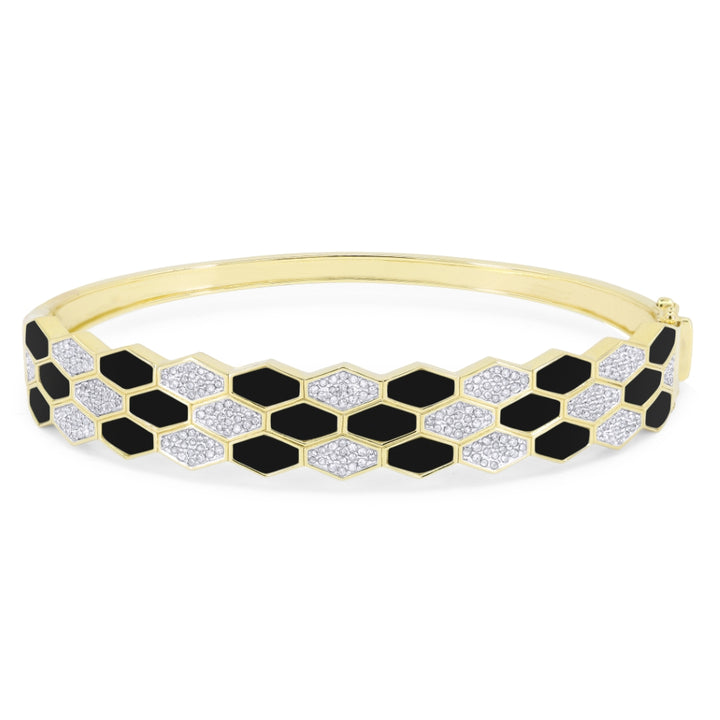 B1114 Yellow Gold Black Onyx Bangle Milano Collection 2020 Cocktail Design retail-facing Special Cut Shape UPDATED-21-Apr-2026 B1114BOY