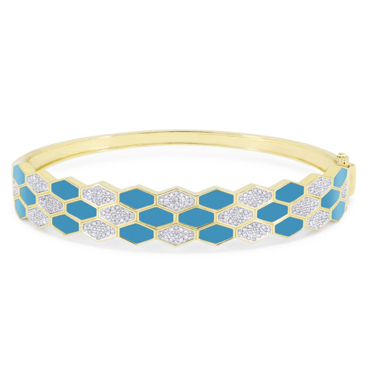 B1114 Yellow Gold Turquoise Bangle Milano Collection 2020 Cocktail Design retail-facing Special Cut Shape UPDATED-21-Apr-2026 B1114TQY