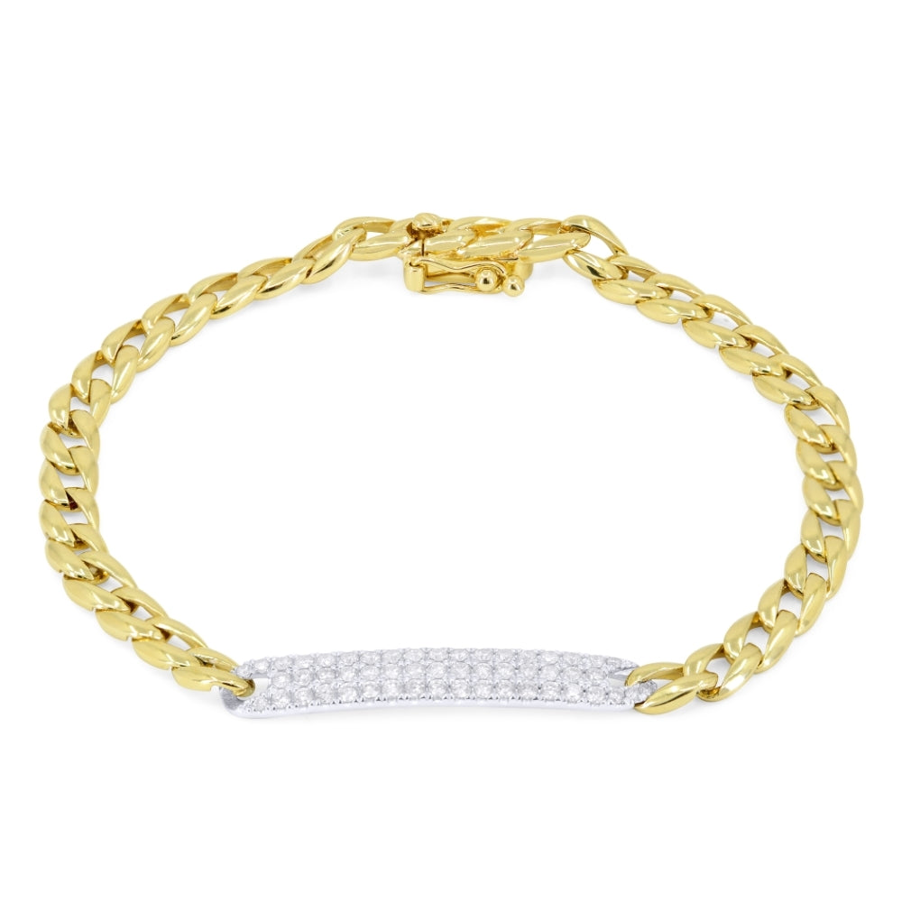 Beautiful Hand Crafted 14K Two Tone Gold White Diamond Milano Collection Bracelet