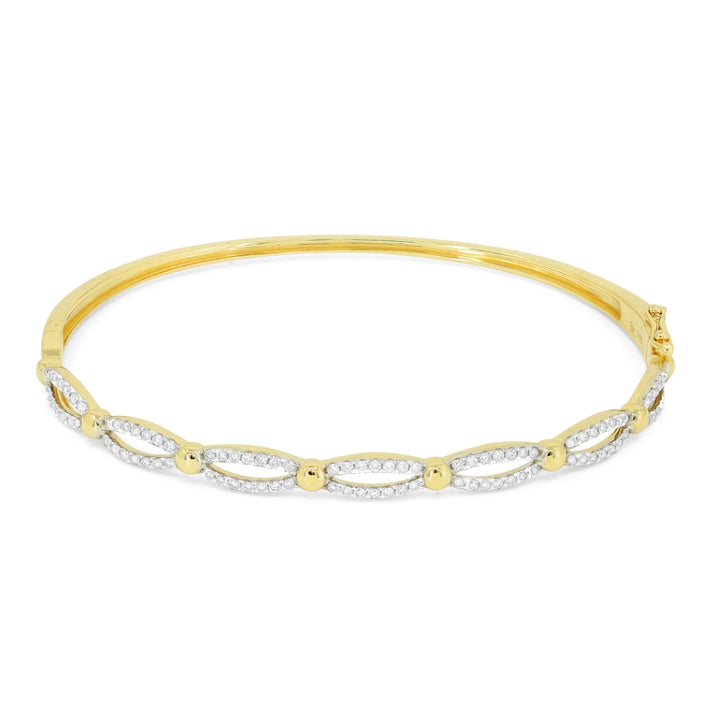 B1128 Yellow Gold White Diamond Bangle Milano Collection 2019 Paperclip Design Round Shape UPDATED-21-Apr-2026 wholesale-only B1128Y