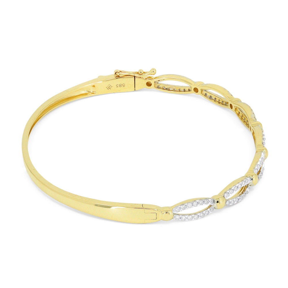 B1128 Yellow Gold White Diamond Bangle Milano Collection 2019 Paperclip Design Round Shape UPDATED-21-Apr-2026 wholesale-only B1128Y_2
