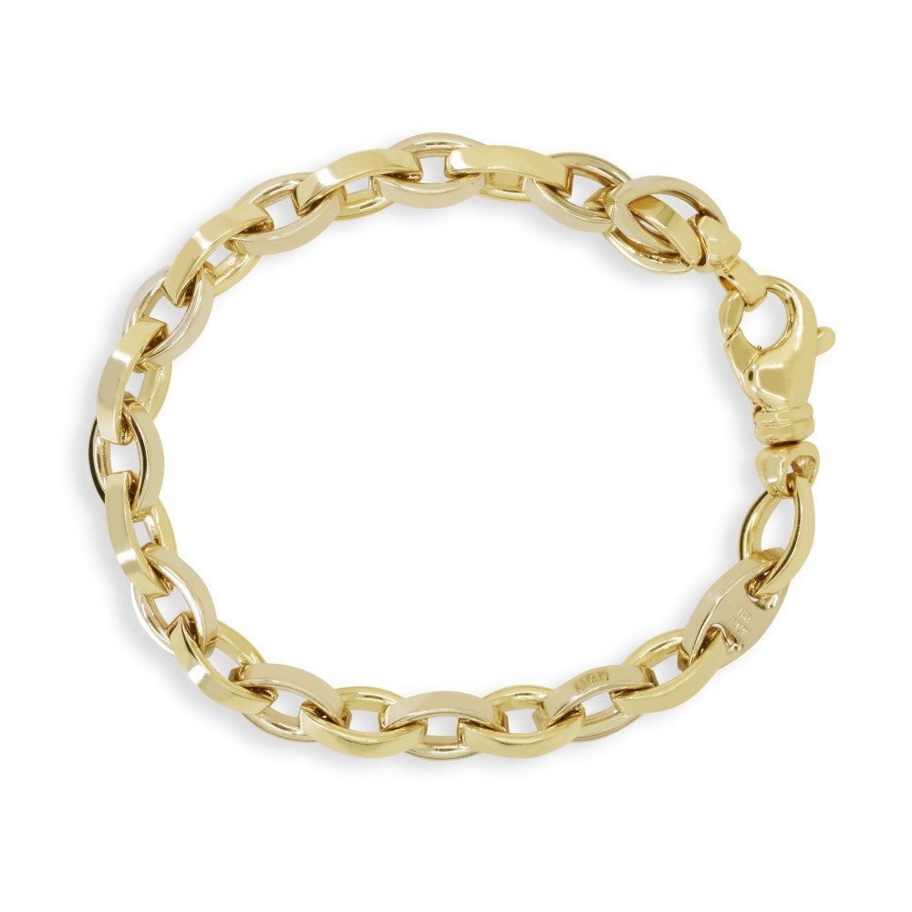 Beautiful Hand Crafted 14K Yellow Gold   And Diamond Milano Collection Bracelet